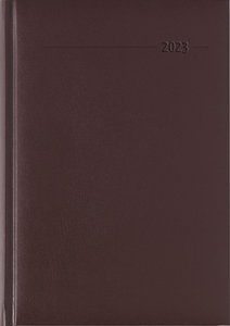 Buchkalender Balacron rot 2023 - Büro-Kalender A5 - Cheftimer - 1 Tag 1 Seite - 352 Seiten - Balacron-Einband - Alpha Edition