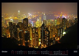 Hongkong 2022 - Black Edition - Timokrates Kalender, Wandkalender, Bildkalender - DIN A3 (42 x 30 cm)