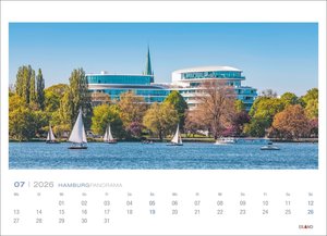 Hamburg Panorama Postkartenkalender 2026