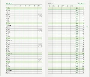 Taschenplaner Recycling 2023 - Bürokalender 8,8x15,2 cm - 1 Monat auf 2 Seiten - separates Adressheft - faltbar - Notizheft - Blauer Engel - 520-0700