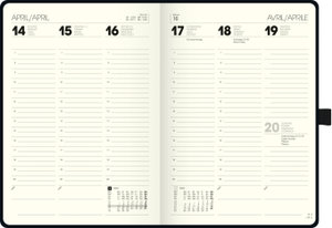 Wochenkalender Kompagnon Modell 796, 2023, A5, Baladek-Einband schwarz