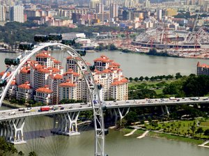 CALVENDO Puzzle Autobrücken in Singapur 2000 Teile Puzzle quer