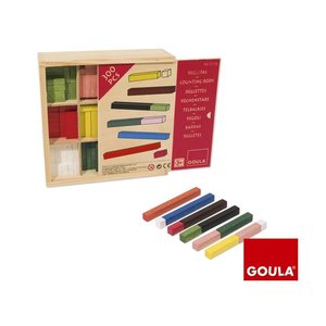 Goula 51106 - Rechenstäbe, 300 Teile, Holzbox