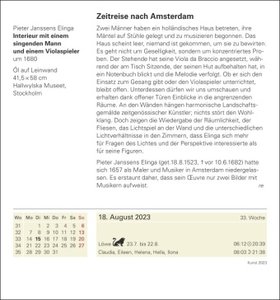 Kunst Tagesabreißkalender 2023. Kunstvoller Tageskalender 2023 zum Abreißen. Kultur-Kalender mit hochkarätigen Kunstwerken aus Galerien und Museen aller Welt.