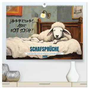 Schafsprüche (hochwertiger Premium Wandkalender 2024 DIN A2 quer), Kunstdruck in Hochglanz