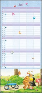 Der kleine Rabe Socke Familienkalender 2023 – Wandkalender – Familienplaner mit 5 Spalten – Format 22 x 49,5 cm