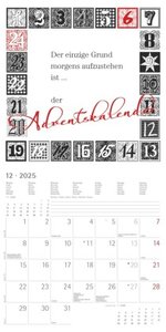 Sprüche 2025 - Broschürenkalender 30x30 cm (30x60 geöffnet) - Kalender mit Platz für Notizen - lustige Sprüche - Bildkalender - Wandkalender