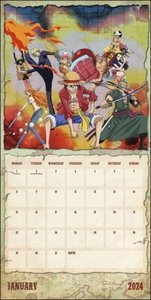 One Piece Broschurkalender 2024. Mit diesem Anime-Kalender können Fans die Abenteuer der Strohhutbande hautnah miterleben. Schöne Geschenkidee für Manga-Freunde. 30,5 x 30,5 cm
