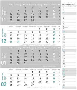 times&more 4-Monats-Planer türkis 2023. Praktischer Wandplaner mit Datumsschieber. Büro-Kalender mit Notizspalte und Jahresübersicht. Wandkalender 2023 fürs Büro. 30x35 cm