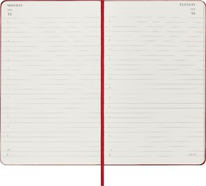 Moleskine 12 Monate Tageskalender 2024, Large/A5, Scharlachrot