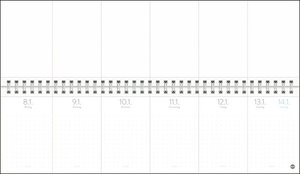 times&more Wochenquerplaner 2024. Tischkalender mit Muster. Handlicher Wochenplaner im Querformat. Tischquerkalender 2024 zum Planen von Terminen.