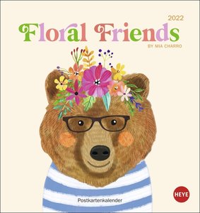 Floral Friends Postkartenkalender 2022