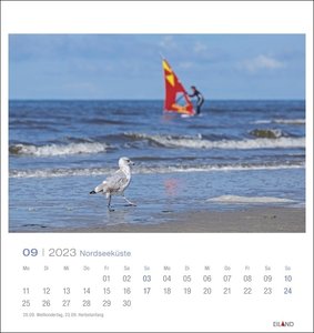 Nordseeküste Postkartenkalender 2023. Fotokalender im Postkartenformat, der die Reiselust entfacht. Schöne Nordsee-Fotos in einem Tischkalender zum Aufstellen oder Aufhängen. Kleiner Kalender 2023.