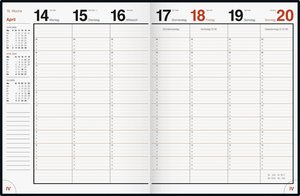 rido/idé 7027042293  Wochenkalender  Buchkalender  2023  Modell magnum  2 Seiten = 1 Woche  Blattgröße 18,3 x 24 cm  Schaumfolien-Einband Catana  weinrot