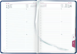 Buchkalender Tucson blau 2025 - mit Registerschnitt - Büro-Kalender A5 - 1 Tag 1 Seite - 416 Seiten - Tucson-Einband - Zettler