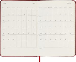 Moleskine 12 Monate Tageskalender 2024, Pocket/A6, Scharlachrot
