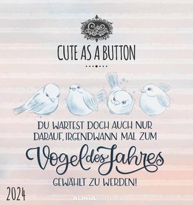 Cute as a button 2024 - Postkarten-Kalender - Kalender-mit-Postkarten - zum-raustrennen - 16x17