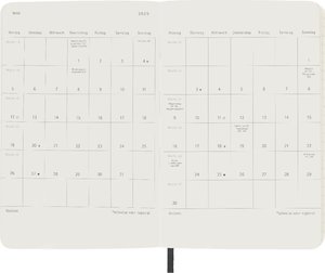 Moleskine 12 Monate Wochen Notizkalender Deutsch 2025, Pocket/A6