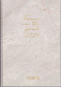 Tageskalender, Buchkalender, 2024, Marble, Modell 795, Grafik-Einband