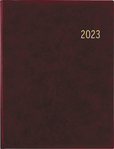 Wochenbuch bordeaux 2023 - Bürokalender 21x26,5 cm - 1 Woche auf 2 Seiten - mit Eckperforation und Fadensiegelung - Notizbuch - 739-2120
