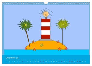 Leuchtturm im Meer (Wandkalender 2024 DIN A3 quer), CALVENDO Monatskalender