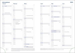 Cheftimer A5 mit Wochenkalender. Blauer Terminkalender 2024. Buch-Kalender mit Lesebändchen und Eckperforation. Wattierter Taschenkalender zum Planen von Terminen.
