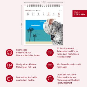 Welches Buch bin ich? Premium-Postkartenkalender 2026 - Literarischer Rätselkalender
