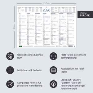 Tafelkalender A4 2026