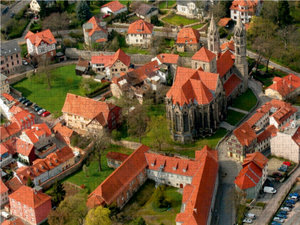 CALVENDO Puzzle Ensemble: Liebfrauenkirche - Kloster - Prinzenhof - Papiermühle und Teile der alten Stadtmauer 1000 Teile Puzzle quer
