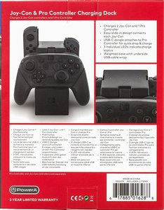 PowerA Pro Controller Charger, Ladegeraet für Nintendo Switch, black