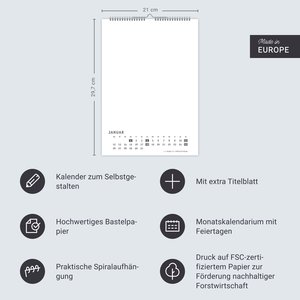 Premium-Bastelkalender weiß A4 2026
