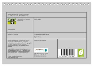 Traumpferd Lipizzaner (Tischkalender 2024 DIN A5 quer), CALVENDO Monatskalender