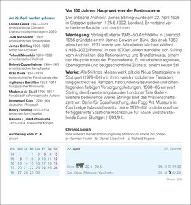 Chronik Tagesabreißkalender 2026 - Kulturkalender - Personen, Ereignisse, Schauplätze