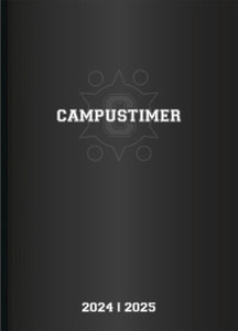 Campustimer Black - A5 Semester-Planer - Studenten-Kalender 2024/2025 - Notiz-Buch - schwarz - Weekly - Alpha Edition