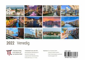 Venedig 2022 - Timokrates Kalender, Tischkalender, Bildkalender - DIN A5 (21 x 15 cm)