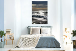 Premium Textil-Leinwand 80 cm x 120 cm  hoch Ein erfrischendes Bad in der Nordsee