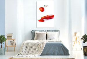 Premium Textil-Leinwand 80 cm x 120 cm  hoch Heinz? - eine Kurzgeschichte über eine traurige Tomate.