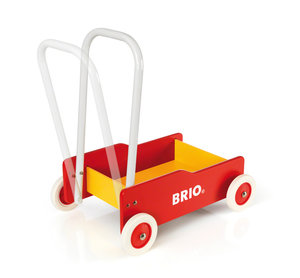 BRIO 31350 Lauflernwagen Rot-Gelb - Der schwedische Klassiker für Kinder ab 9 Monaten - Verstellbarer Handgriff zum Anpassen an die Größe des Kindes und justierbare Bremse zum Einstellen der Rollgeschwindigkeit