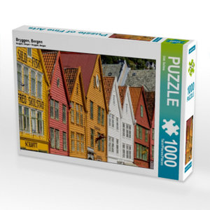 CALVENDO Puzzle Bryggen, Bergen 1000 Teile Puzzle quer