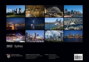 Sydney 2022 - Black Edition - Timokrates Kalender, Wandkalender, Bildkalender - DIN A3 (42 x 30 cm)