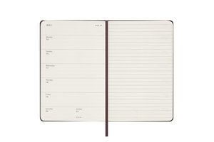 Moleskine 12 Monate Wochen Notizkalender 2024, Pocket/A6, Burgundrot