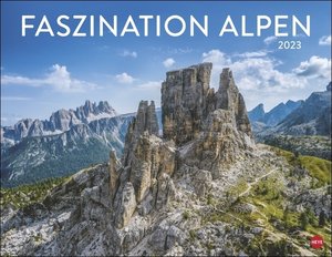 Faszination Alpen Posterkalender 2023. Traumhafte Berg-Panoramen in einem großen Wandkalender. Dekorativer Posterkalender mit Monatskalendarium.