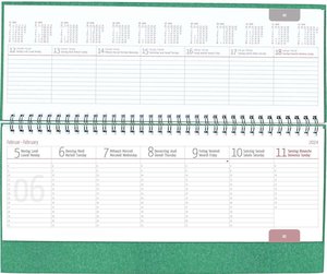 Tisch-Querkalender Nature Line Pine 2024 - Tisch-Kalender - Büro-Kalender quer 29,7x13,5 cm - 1 Woche 2 Seiten - Umwelt-Kalender - mit Hardcover