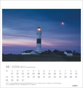 Sylt Impressionen Postkartenkalender 2026