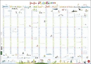Helme Heine Posterplaner 2024. Liebevoll illustrierter Wand-Kalender von Helme Heine mit den drei Freunden. Praktischer Jahresplaner 2024 zum Eintragen.