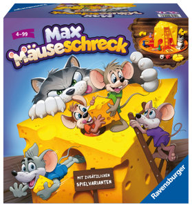 Ravensburger Kinderspiele 24562 - Max Mäuseschreck - Würfel-Laufspiel für 2 bis 4 Spieler ab 4 Jahren