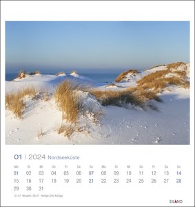 Nordseeküste Postkartenkalender 2024. Fotokalender im Postkartenformat, der die Reiselust entfacht. Schöne Nordsee-Fotos in einem Tischkalender zum Aufstellen oder Aufhängen. Kleiner Kalender 2024.