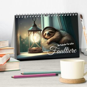 Der Kalender für echte Faultiere (Tischkalender 2024 DIN A5 quer), CALVENDO Monatskalender