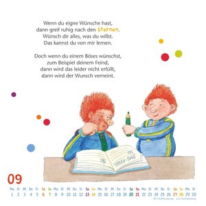 Kalendersprüche vom Sams 2025 – Lustige Reime von Paul Maar – Wandkalender mit Spiralbindung – DUMONT Quadratfomat 23 x 23