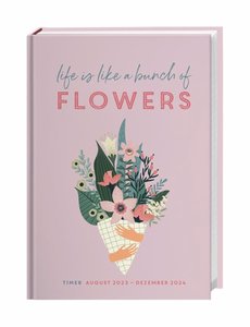 Flowers Timer Schülerkalender A5. Praktischer Terminplaner und Hingucker zugleich: Der Taschenkalender mit buntem Blumen-Cover für Schule und Studium mit vielen Extras.